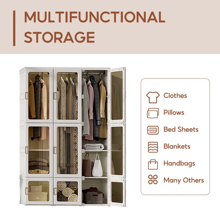 Lightweight, Durable & Space-Saving Foldable Wardrobe
