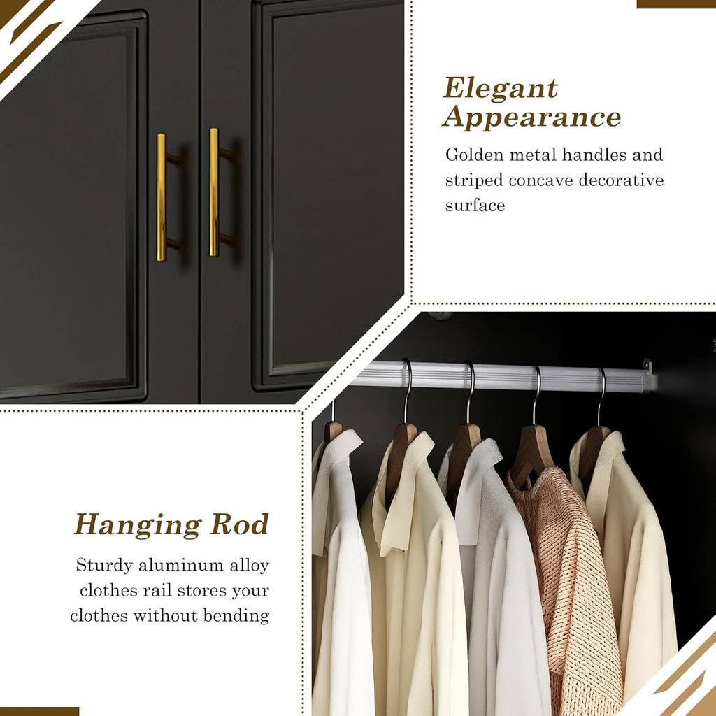Smart 3-Door RGB Wardrobe — Complete Storage Meets Modern Tech!