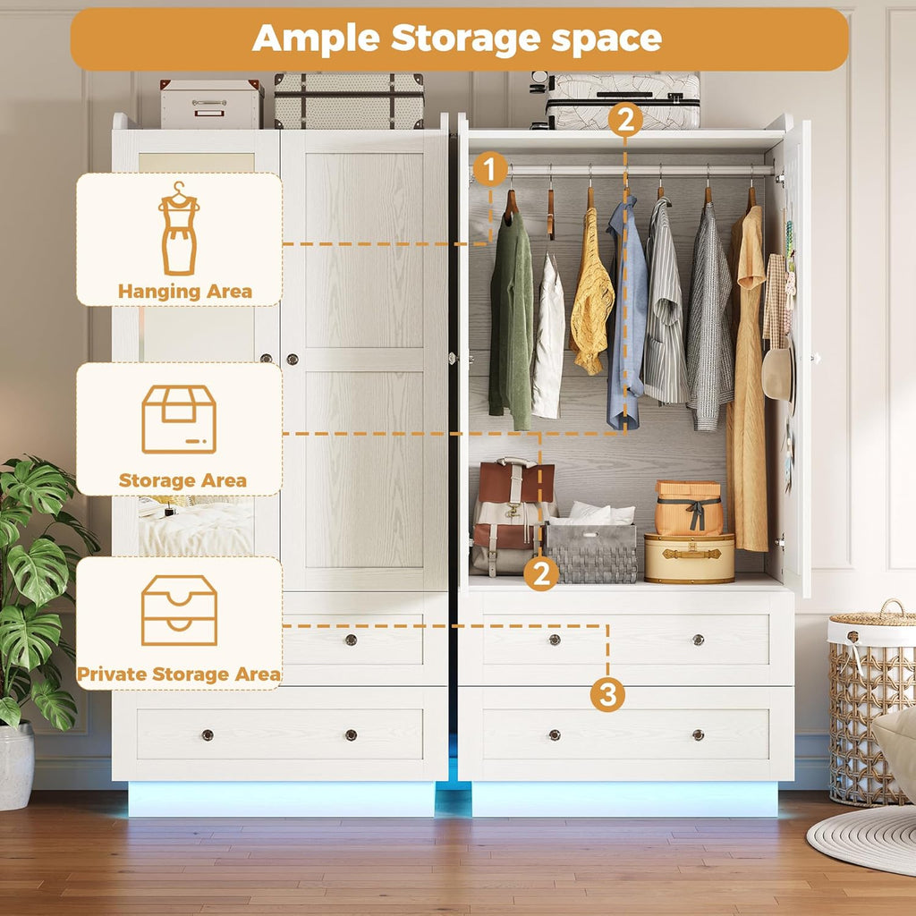 Smart LED Wardrobe — Where Style Meets Intelligent Storage!