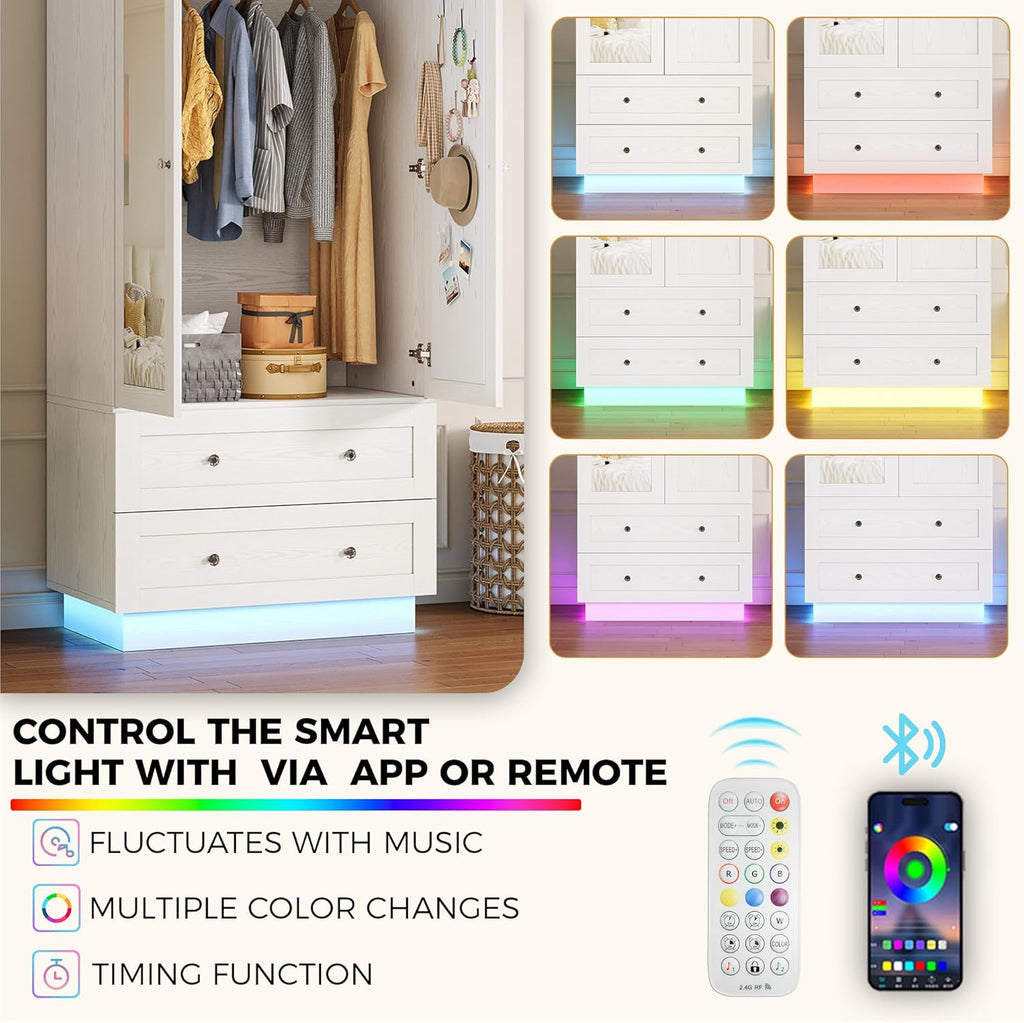 Smart LED Wardrobe — Where Style Meets Intelligent Storage!